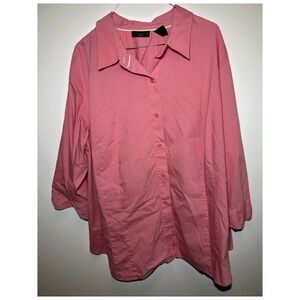 Women's Pink Apostrophe Button Up Size 24-26W